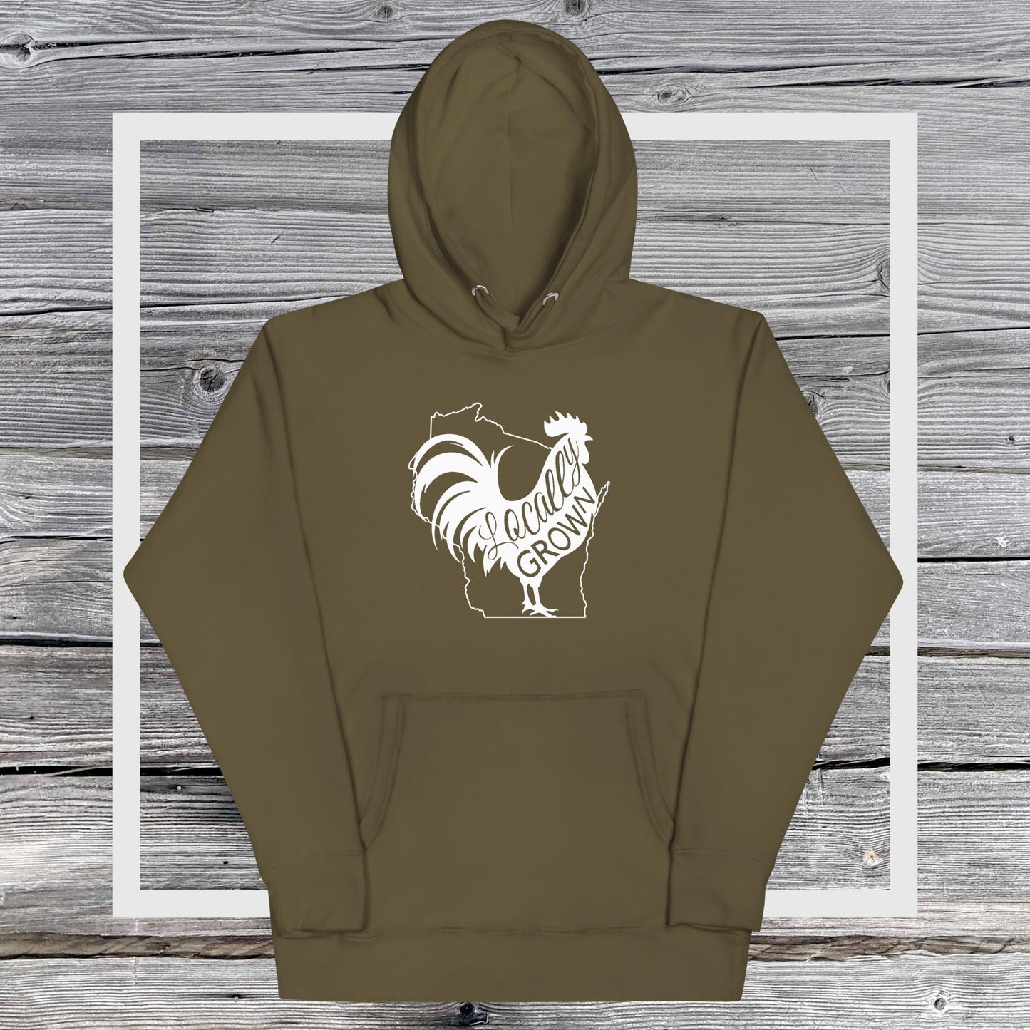 Unisex Locally Grown Wisconsin Cock Hoodie