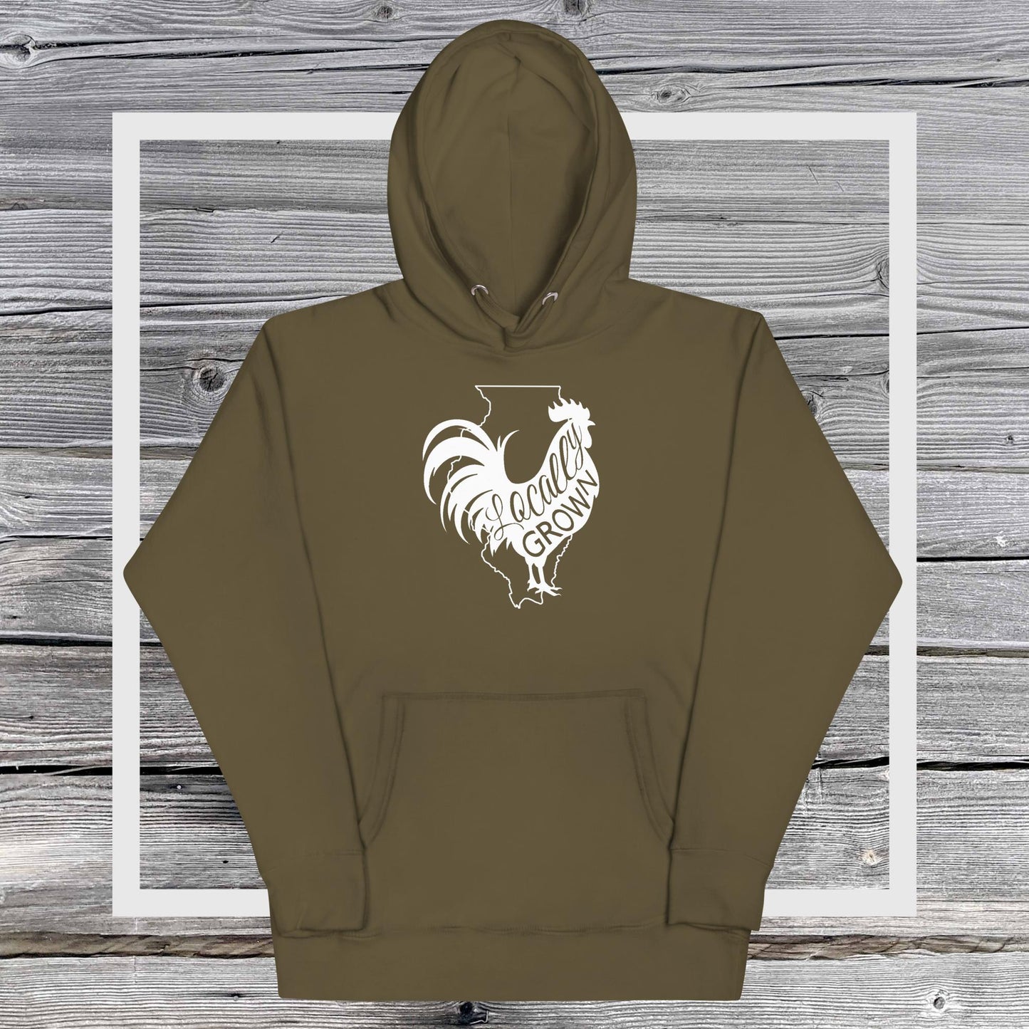 Unisex Locally Grown Illinois Cock Hoodie